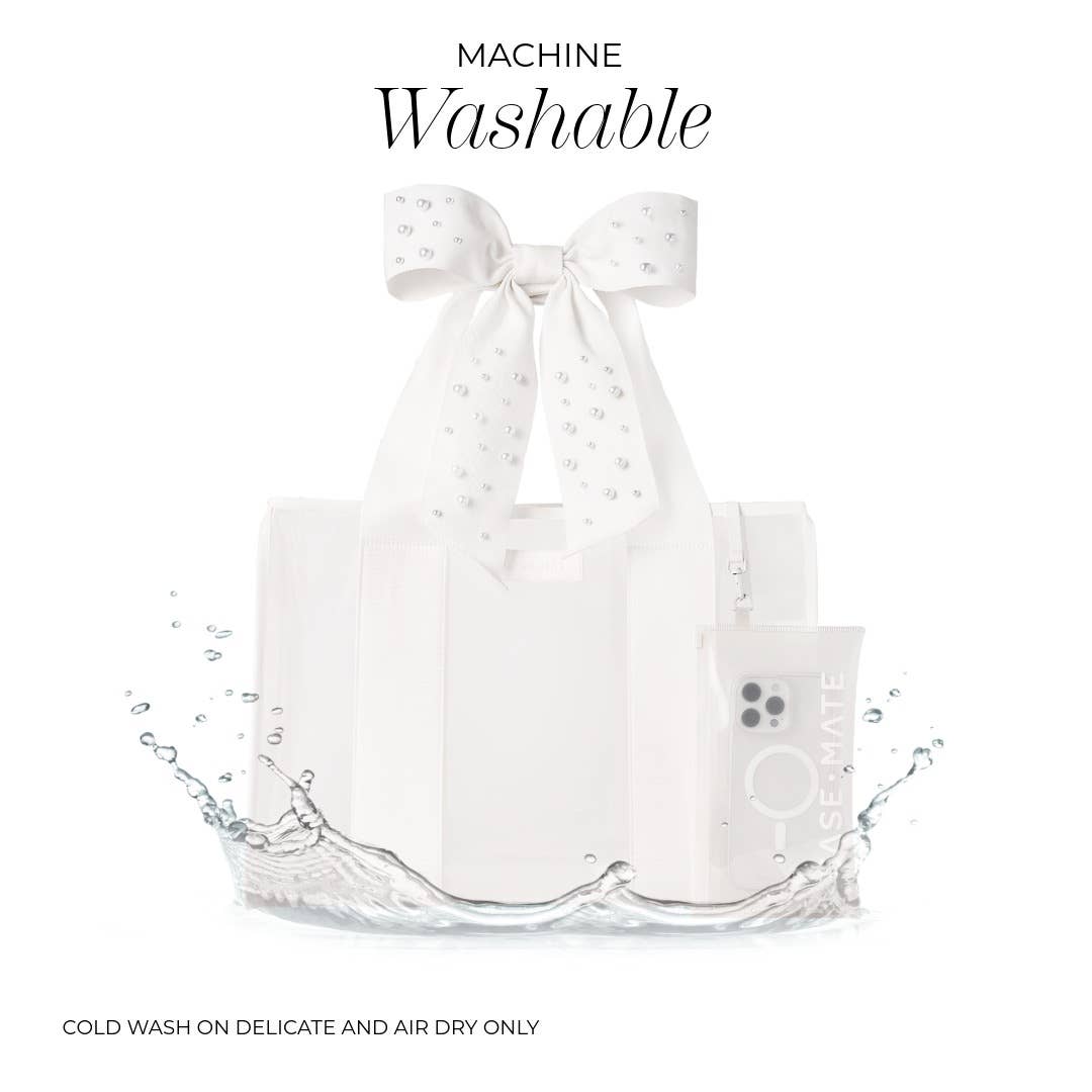 Special Edition Bow Ivory Pearl Beach Tote