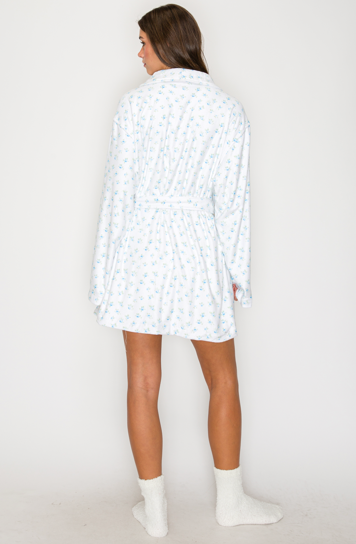Cozy Robe: Blue Ditsy