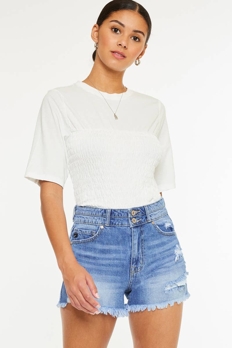 denim mom shorts