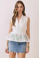 Switch *Floral Print Sleeveless Smocked Waist Top 2 image