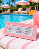 Switch Splash-Proof Mahjong Card Holder for Pool Mahjong - Pink Scallops LARGE SIZE: One Card Holder 3 image