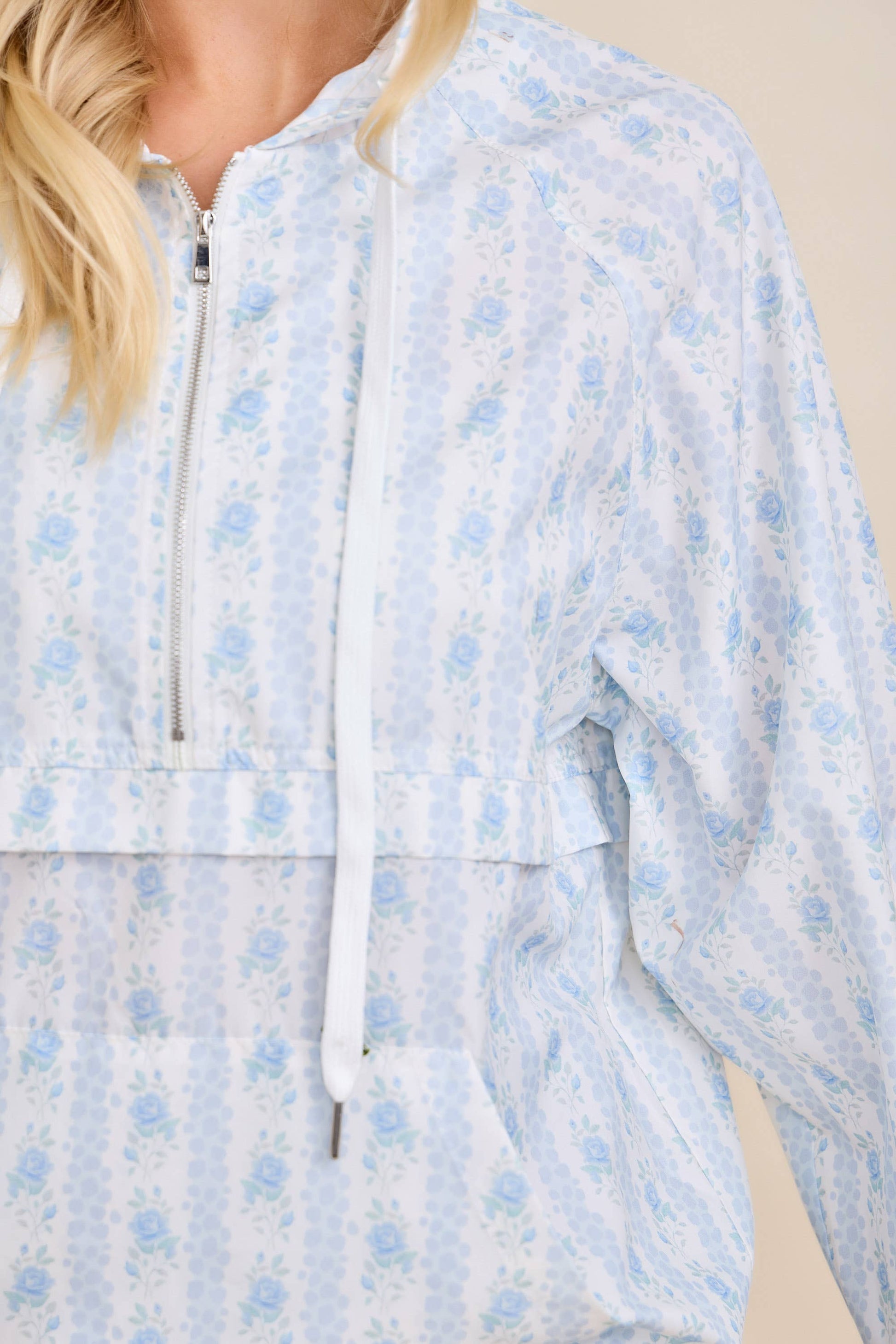Vintage Floral Hooded Windbreaker Jacket