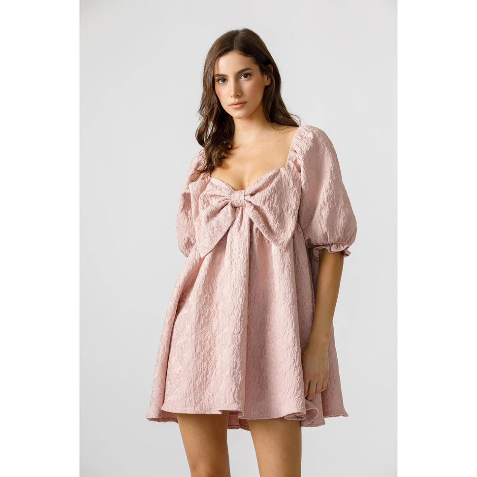 PINK ROSE BABYDOLL MINI DRESS