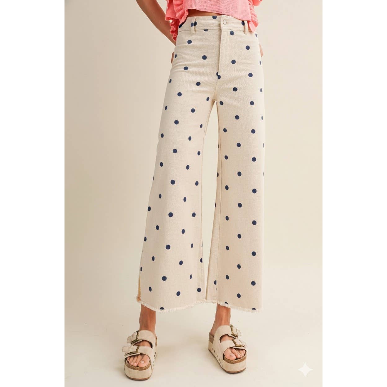 Falling Petals Polka Trouser Relaxed Fit Pants