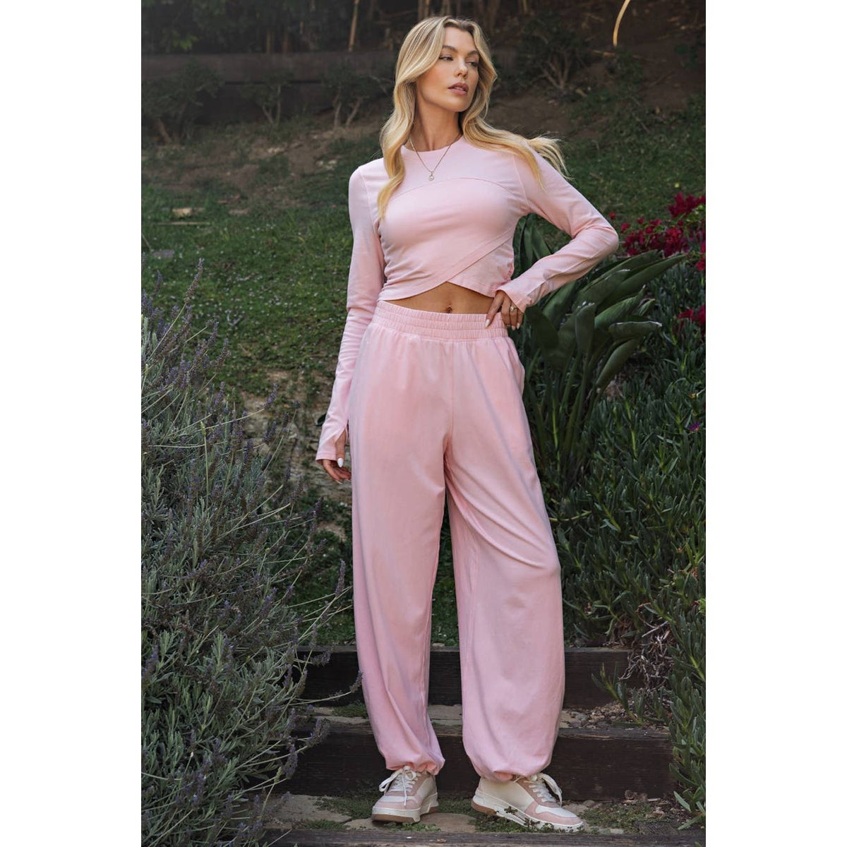 Crossover Long Sleeve Set Mocha