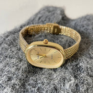Elegant Gold Tone Stainless Steel Wrist Watch