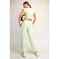 COTTON LYCRA CROSSOVER SET: Mint