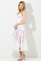 Switch PRINTED FLORAL LACE TIERED MAXI DRESS 3 image