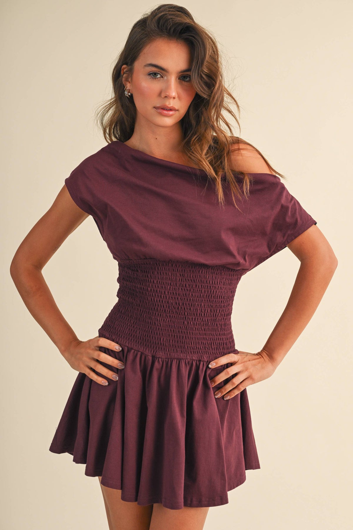 Off The Shoulder Smocked Dress