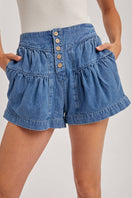 Switch FLUER PLEATED DENIM SHORTS WITH POCKETS 3 image