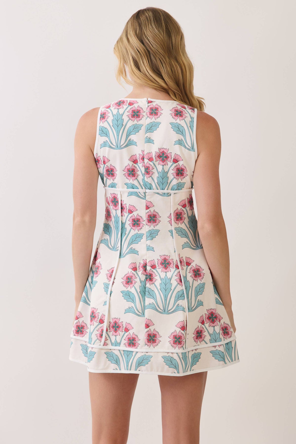 Floral Print Decorative Button Front Mini Dress