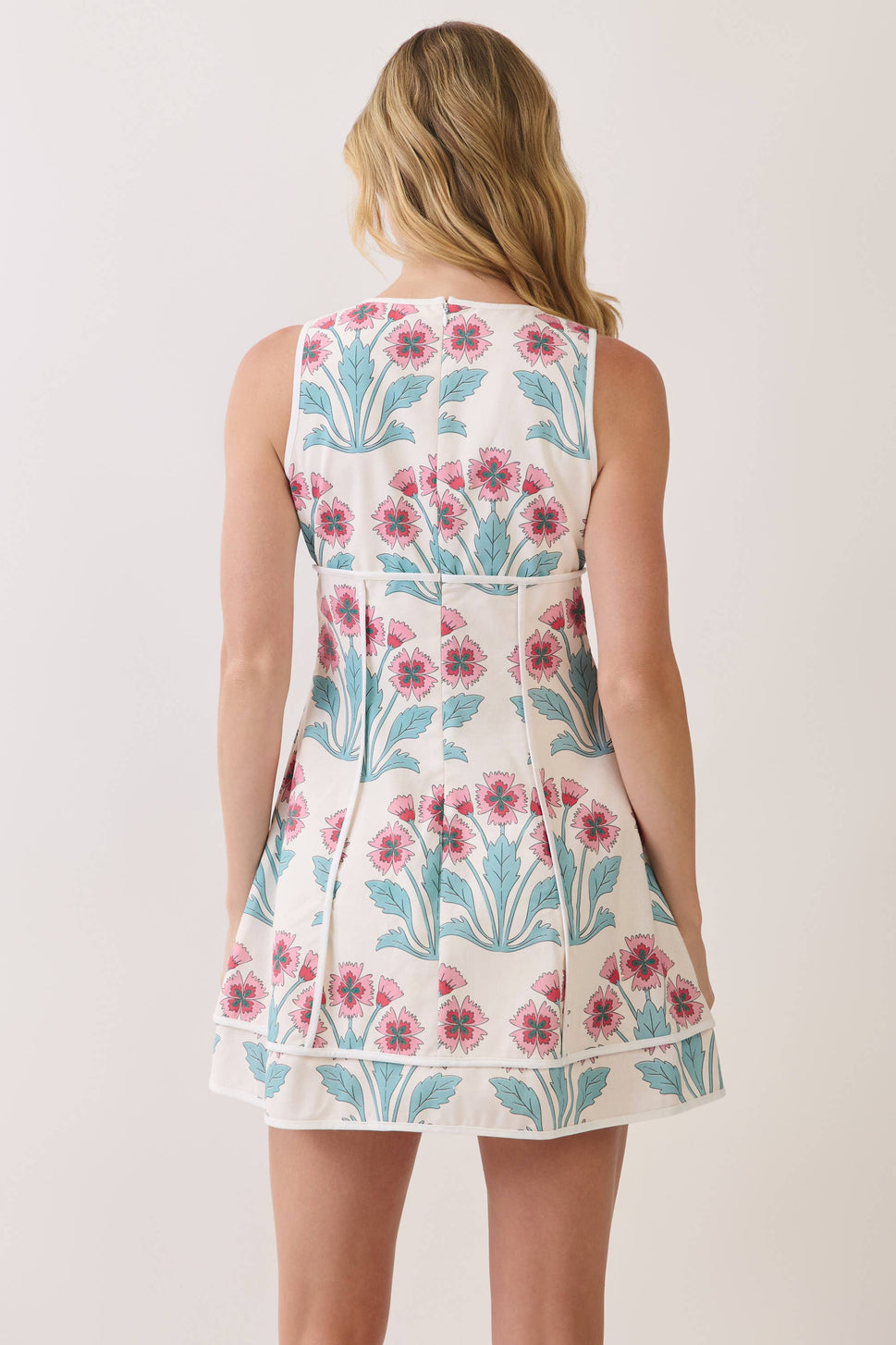 Floral Print Decorative Button Front Mini Dress