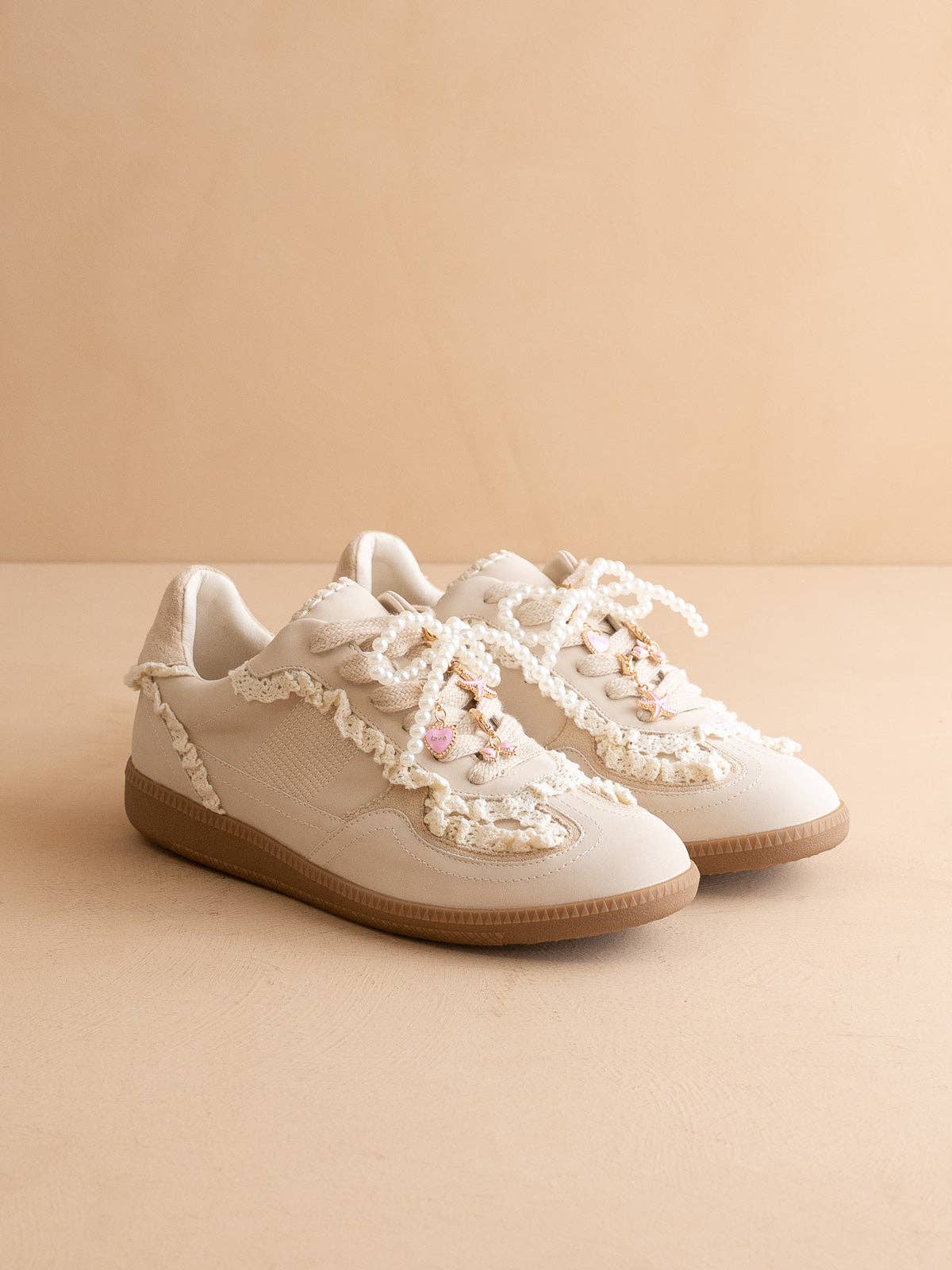 The April | Lace-Trimmed Retro Sneaker
