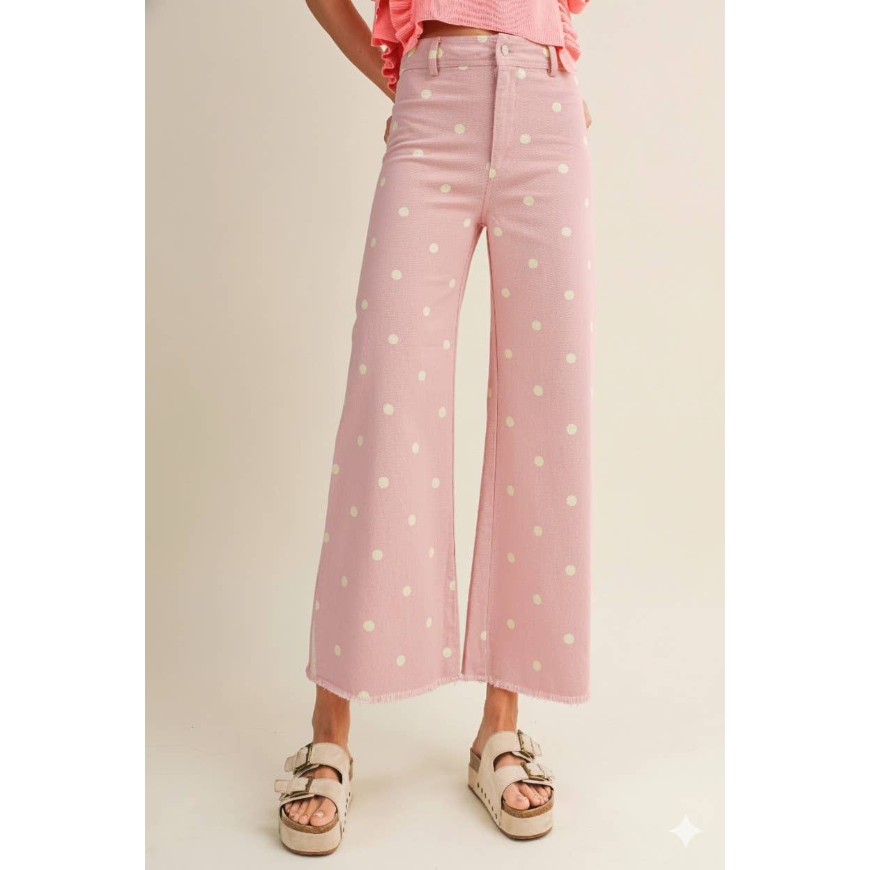 Falling Petals Polka Trouser Relaxed Fit Pants