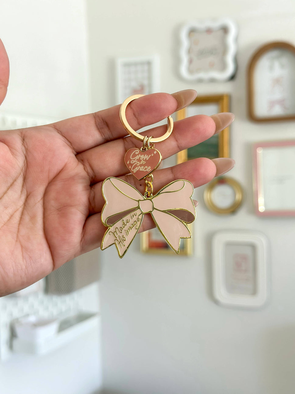 Made in His Bow Keychain