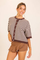Switch Fall Striped Button Front Knit Cardigan 3 image
