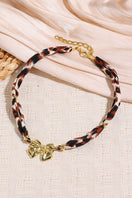 Switch Plated Bow Charm Leopard Ribbon Necklace: Gold / ONE SIZE 3 image