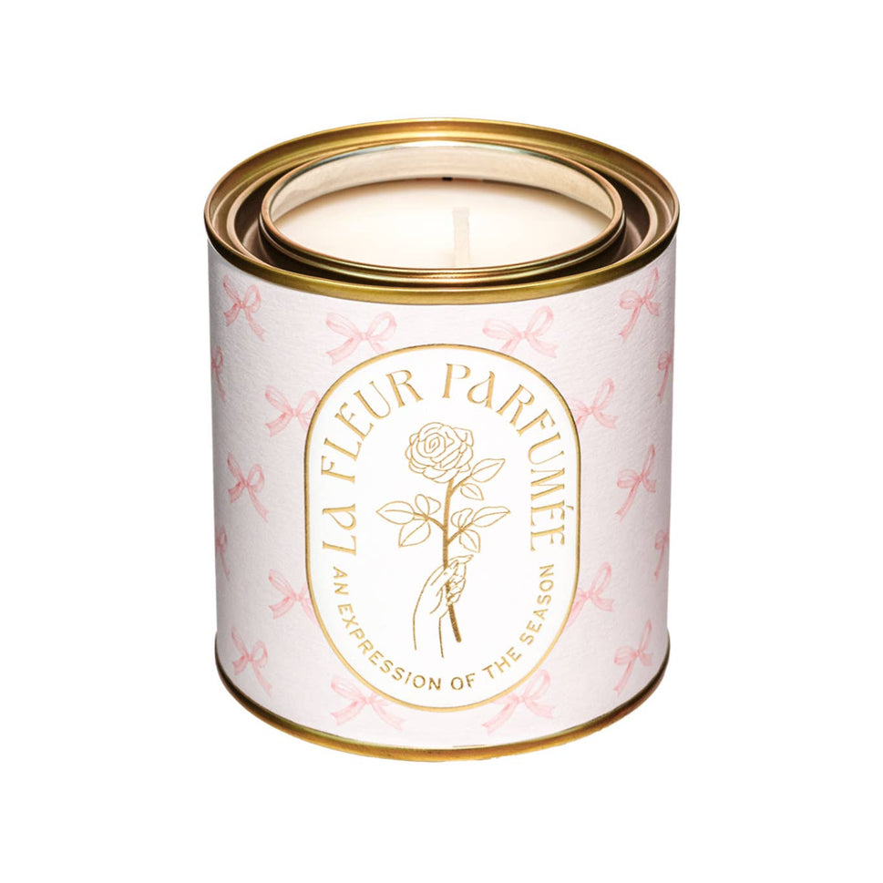 La Fleur Coquette Bow Print Soy Candle