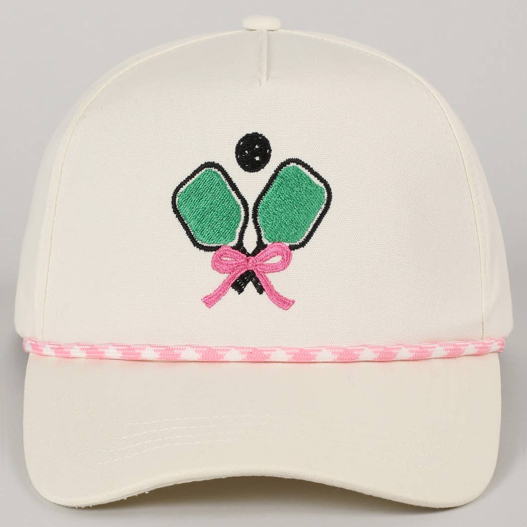 PICKLEBALL ROBBON EMBROIDERY TRUCKER HAT