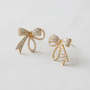 Switch Vintage Inspired Pearl and Cubic Zirconia Bowknot Earrings 3 image