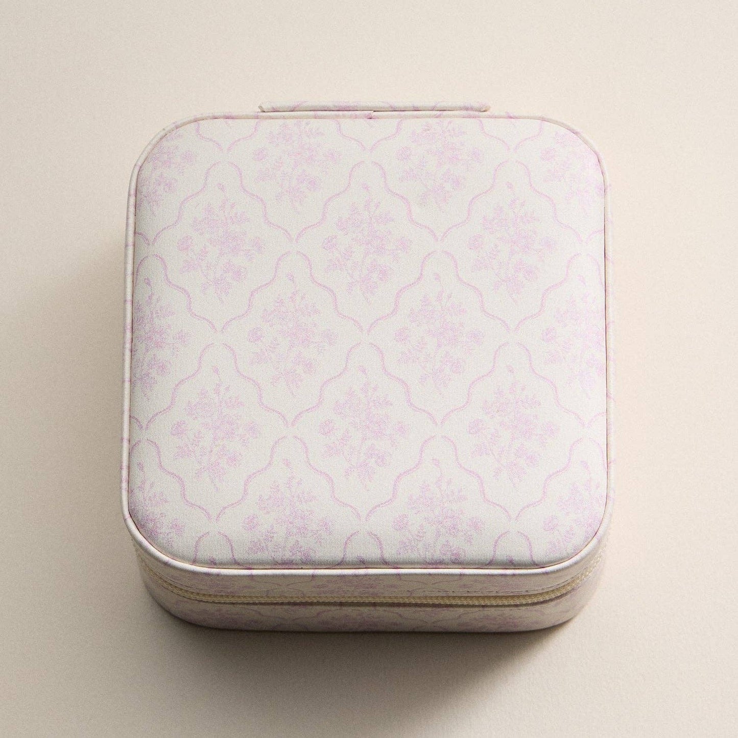 Pink Floral Travel Jewelry Case