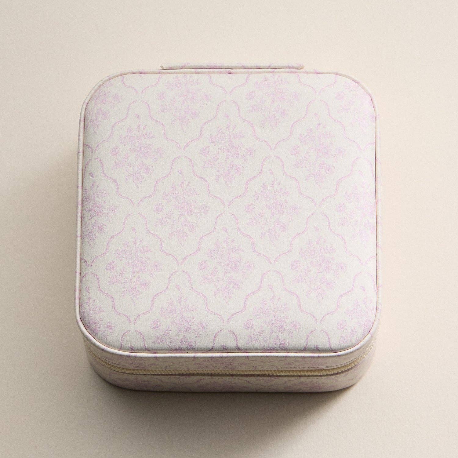 Pink Floral Travel Jewelry Case