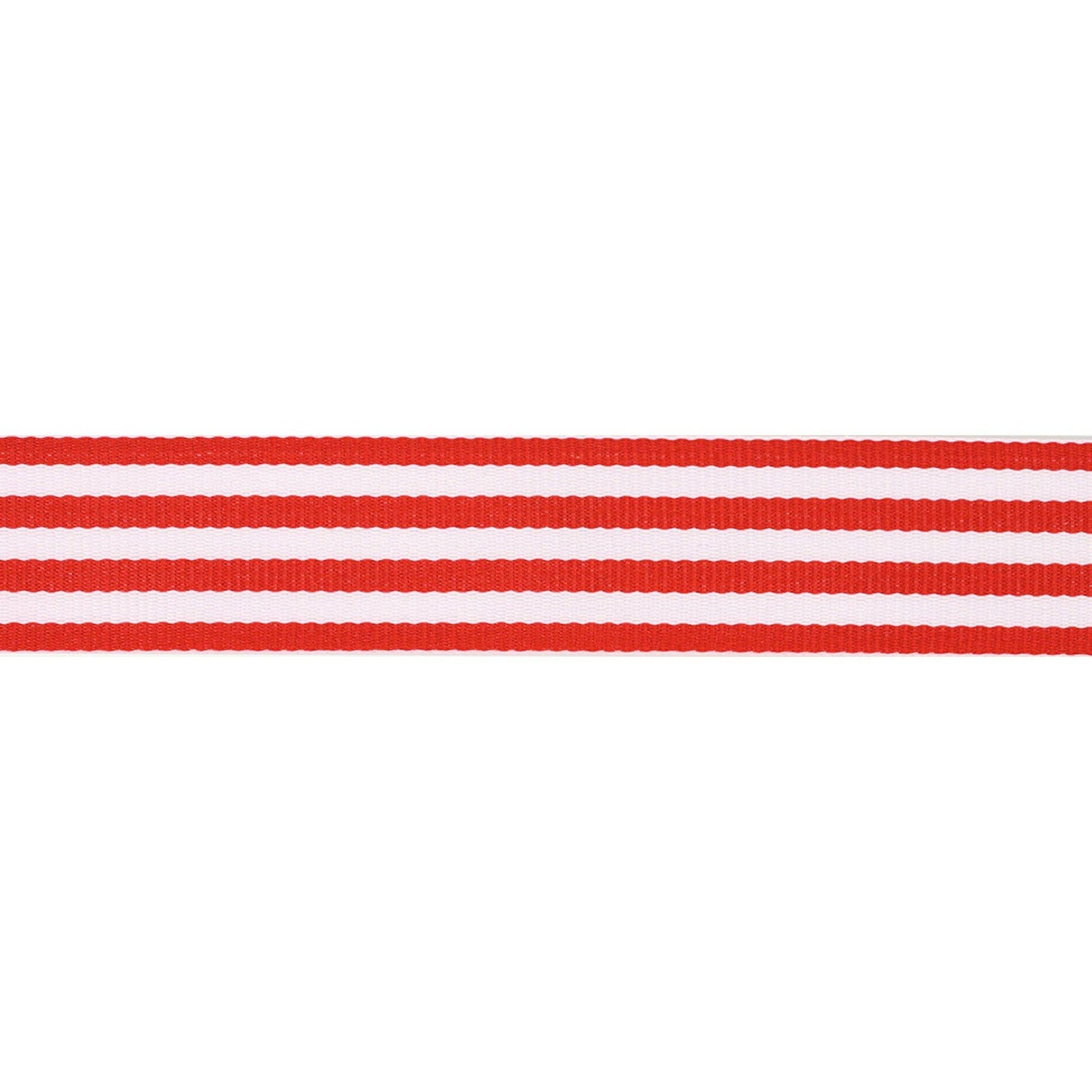 1" Striped Ribbon | 100 Yard Roll: Red