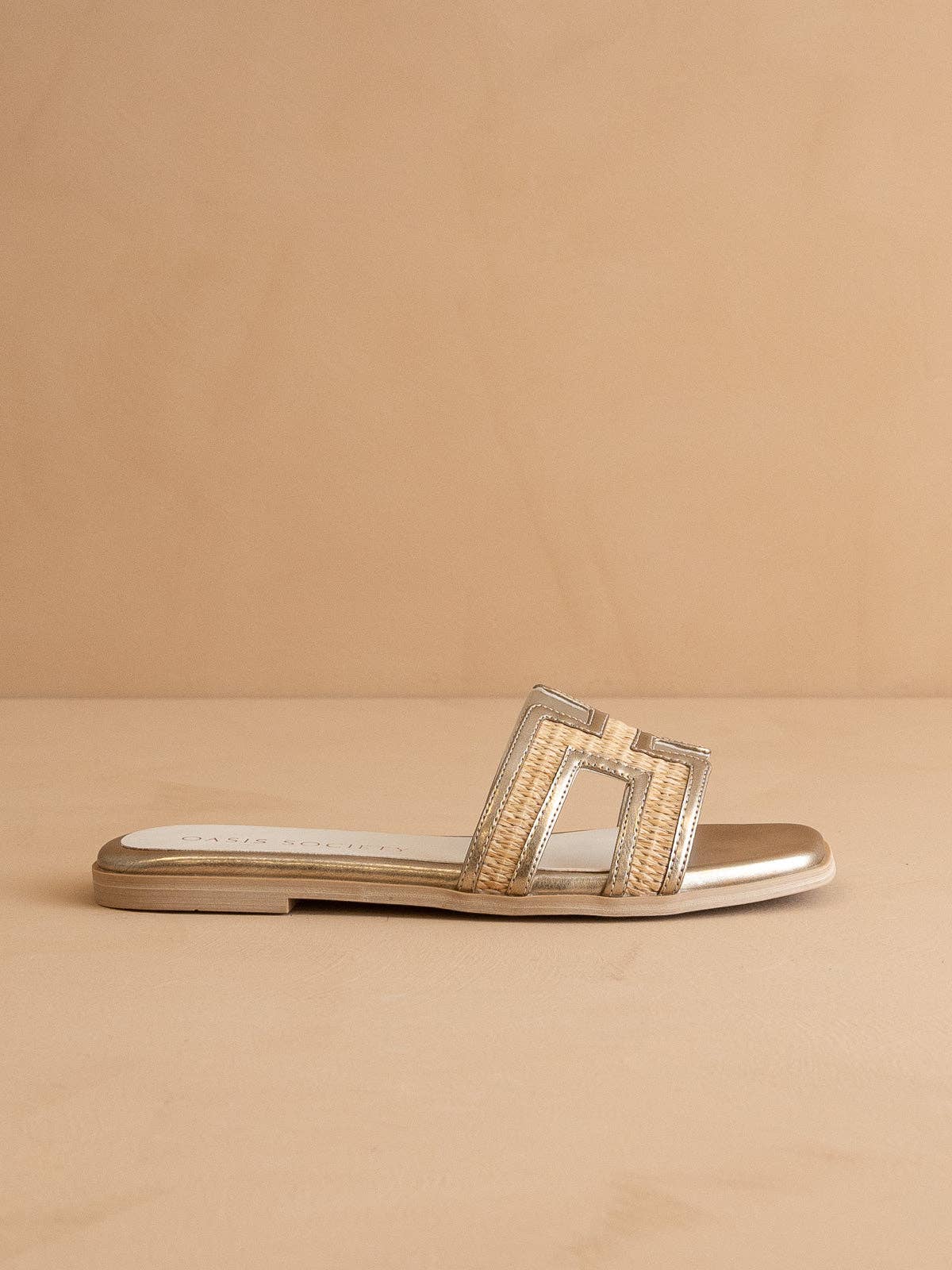 The Ena | H Cutout Raffia Slide