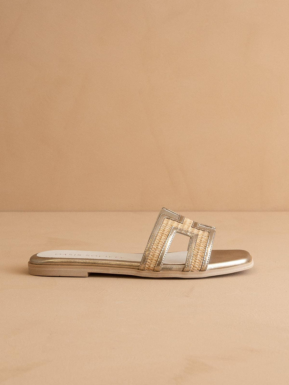 The Ena | H Cutout Raffia Slide