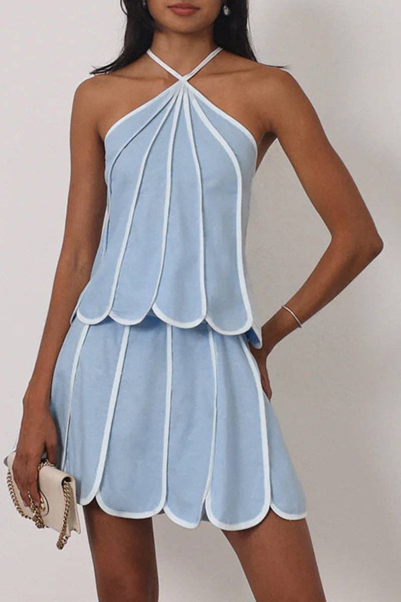 Petal Halter Skirt Set