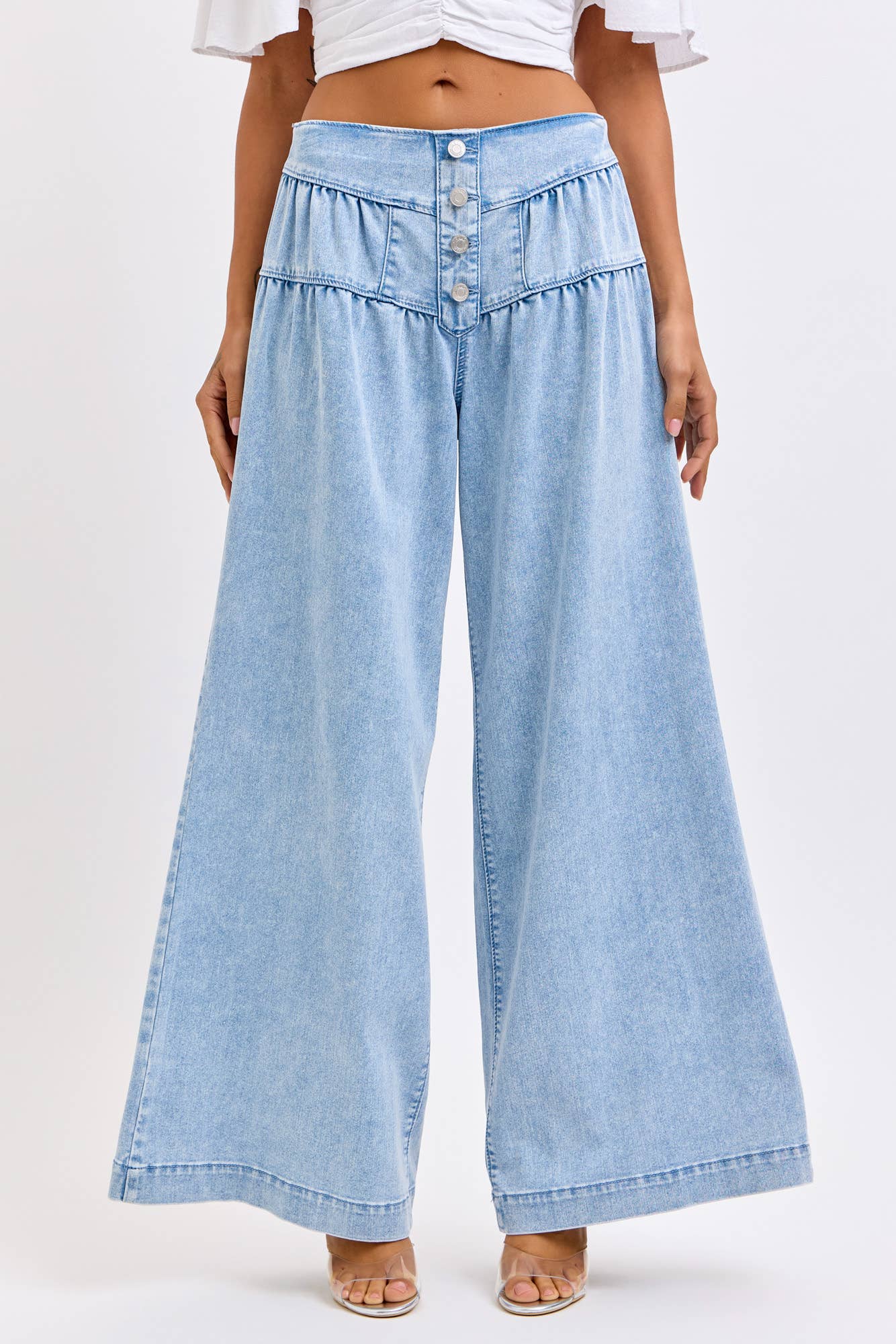 4 Button High Rise Wide Leg [AB99852LT]