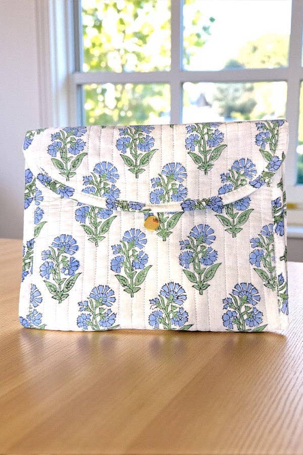 Patsy Blue Floral Jewelry Pouch