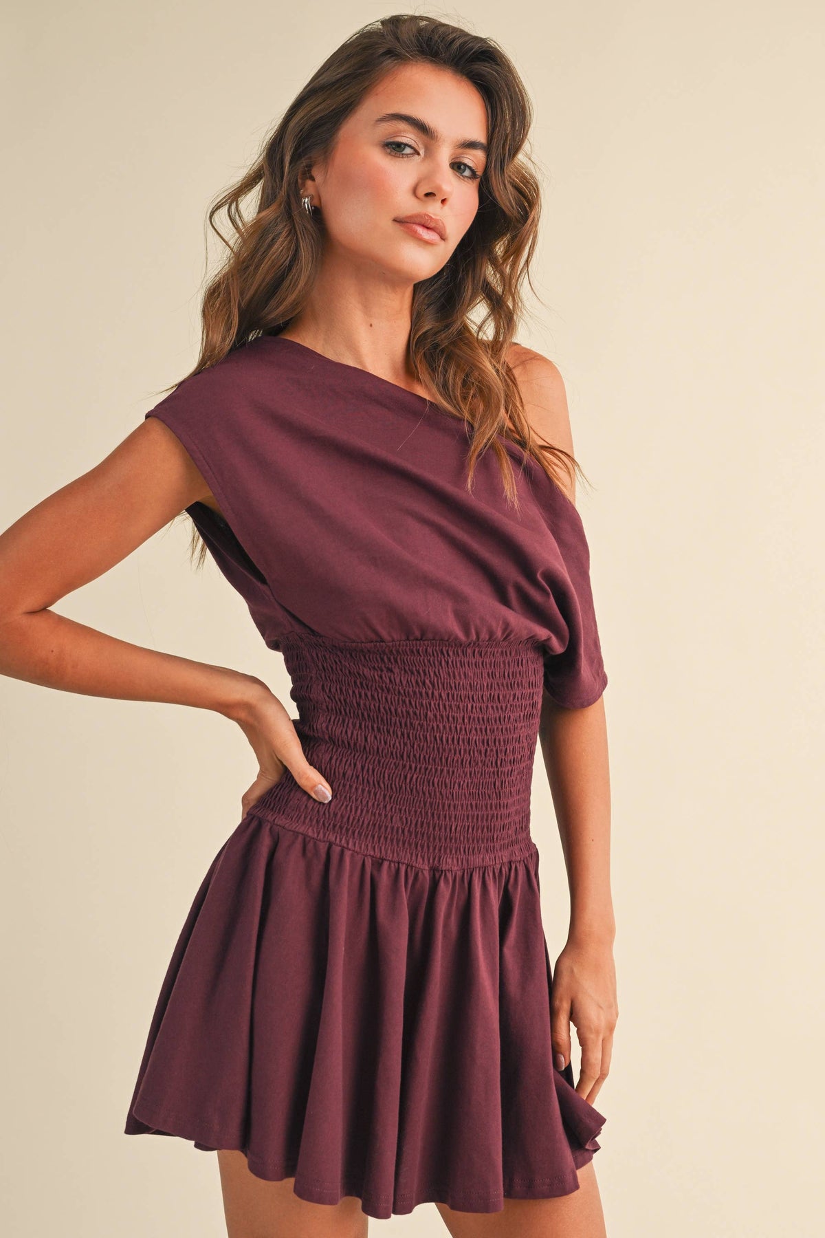 Off The Shoulder Smocked Dress