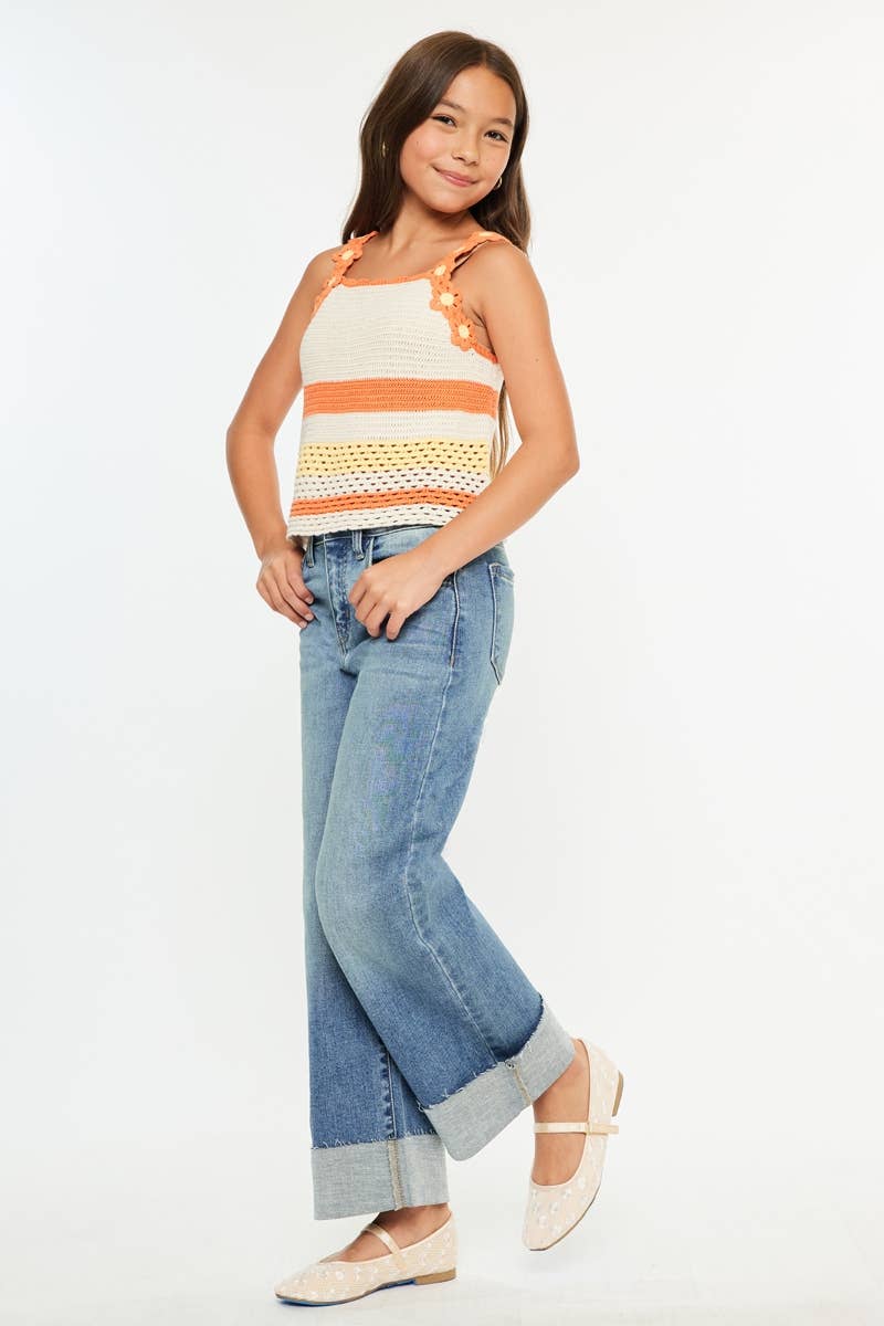 :, /)
    *   Retain: "YOUTH HIGH RISE CROP WIDE-