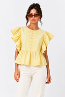 Switch Peplum Blouse With Flutter Sleeves 1 image