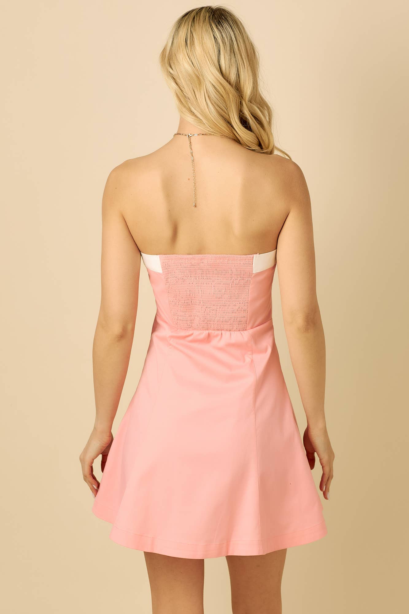 *Tube mini dress with contrast ribbon detail