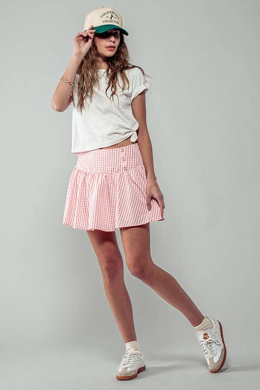 Countryside Comfort Lined Mini Skirt: Pink