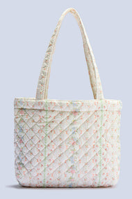 Vintage Rose Quilted Tote Bag