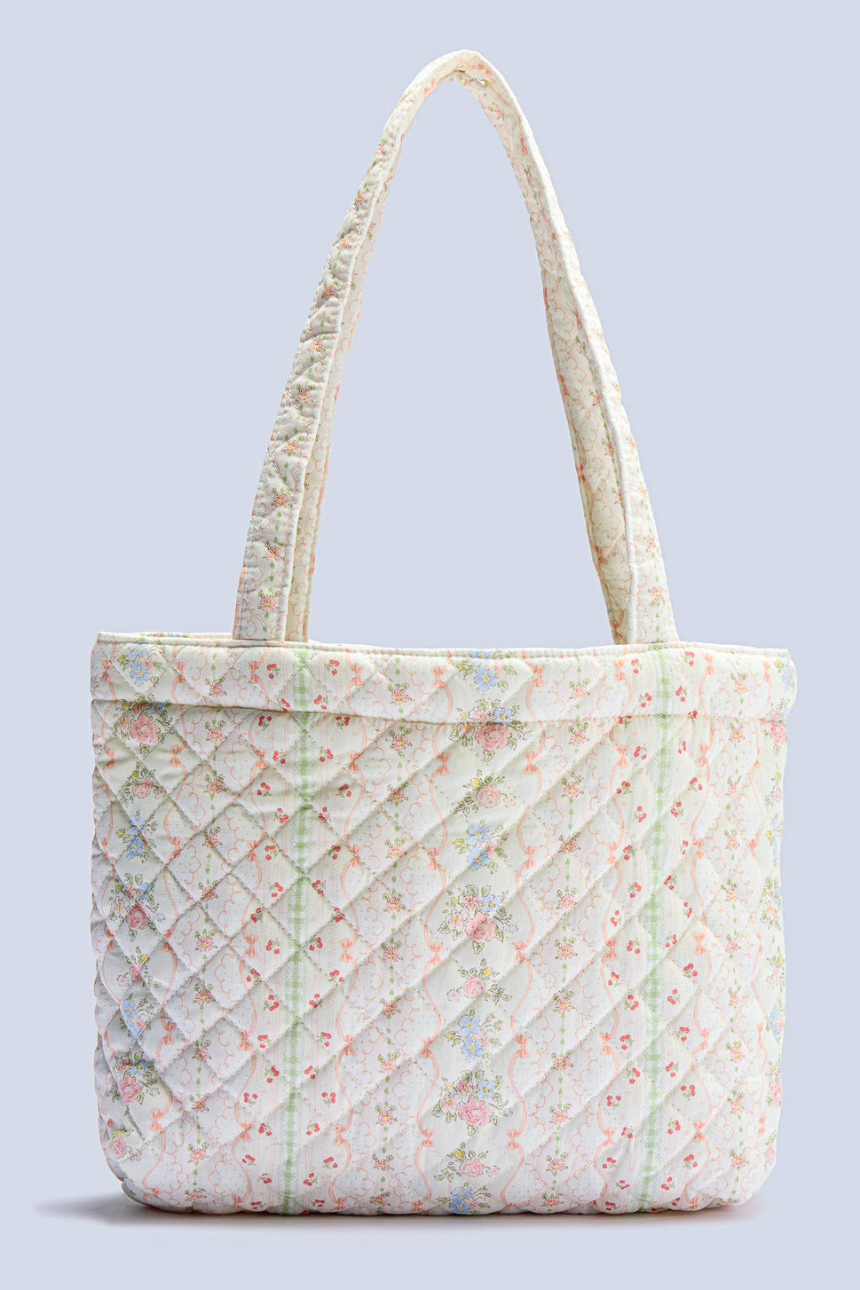 Vintage Rose Quilted Tote Bag