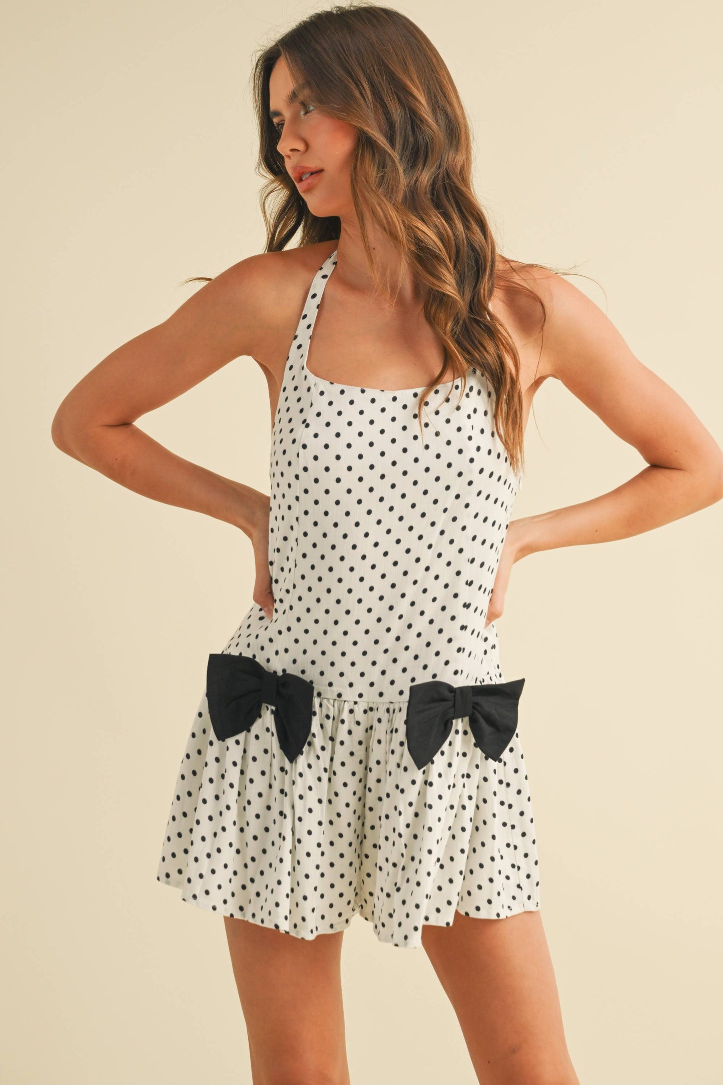 Polka Dot Halter Romper
