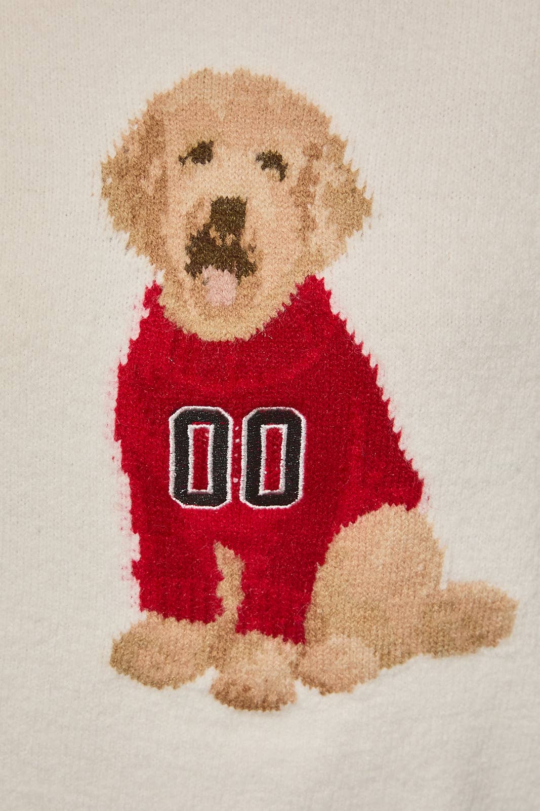 Oversized Game Day Dog Graphic Knit Sweater