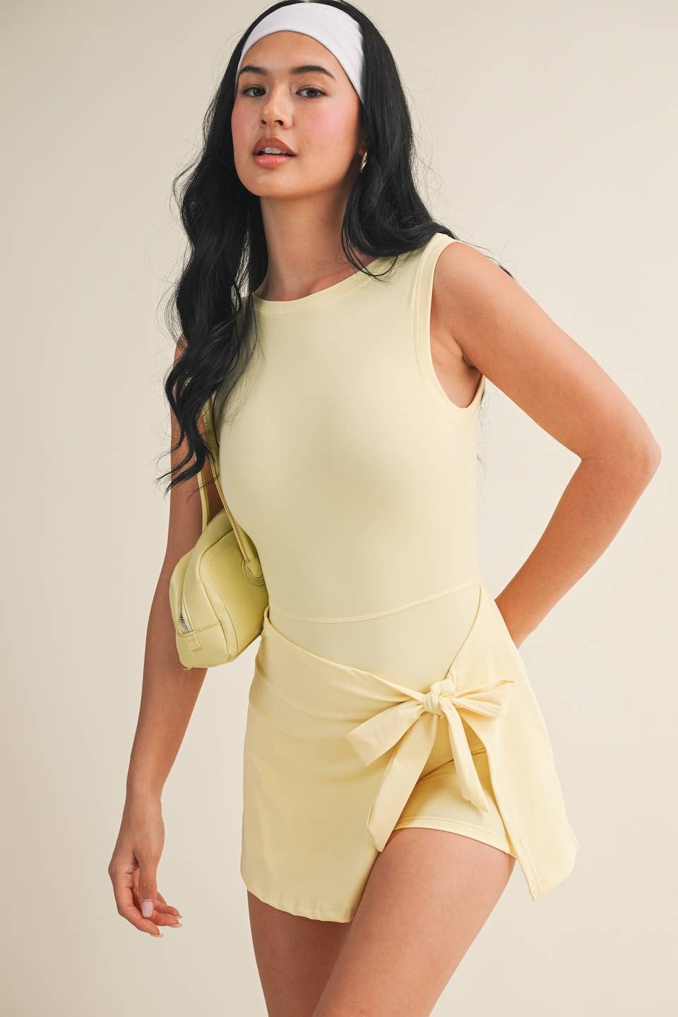 *Sleeveless Wrap Tie Front Dress