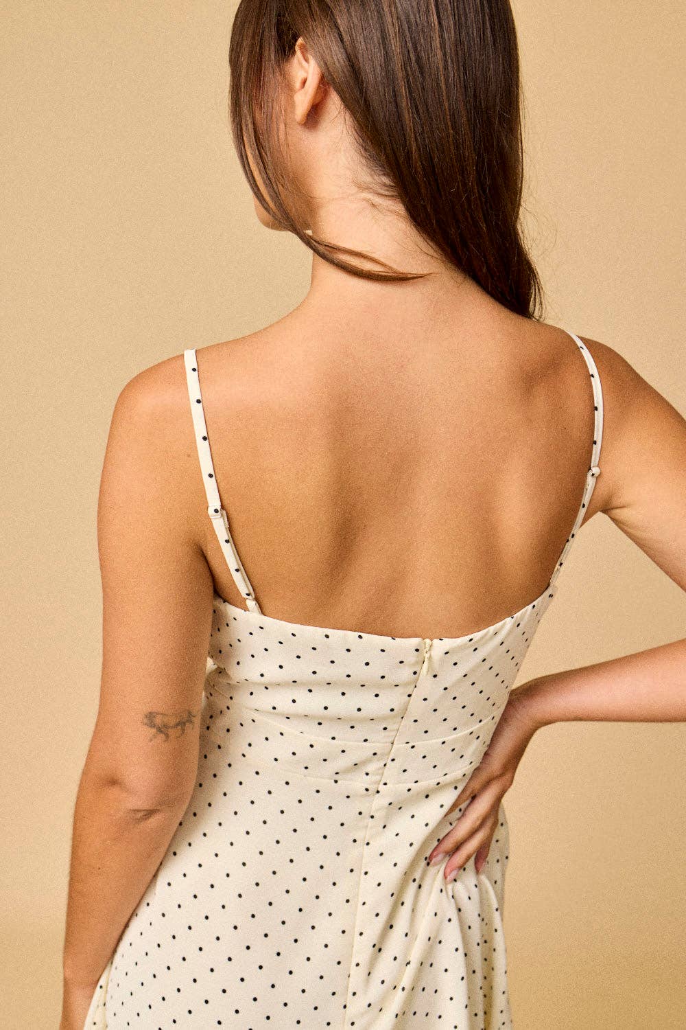 Caroline Polka Dot Dress: Cream/Black