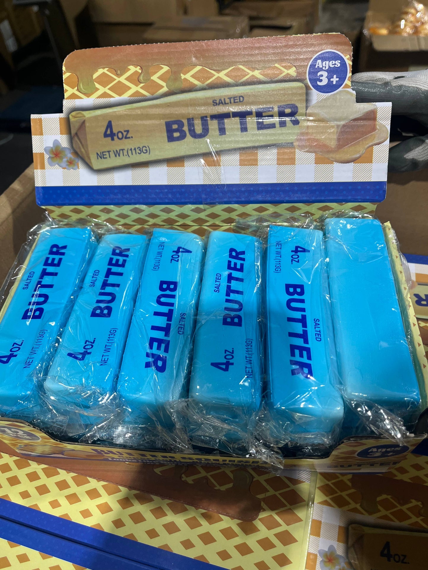4oz Squishy Green & Blue Toy Butter