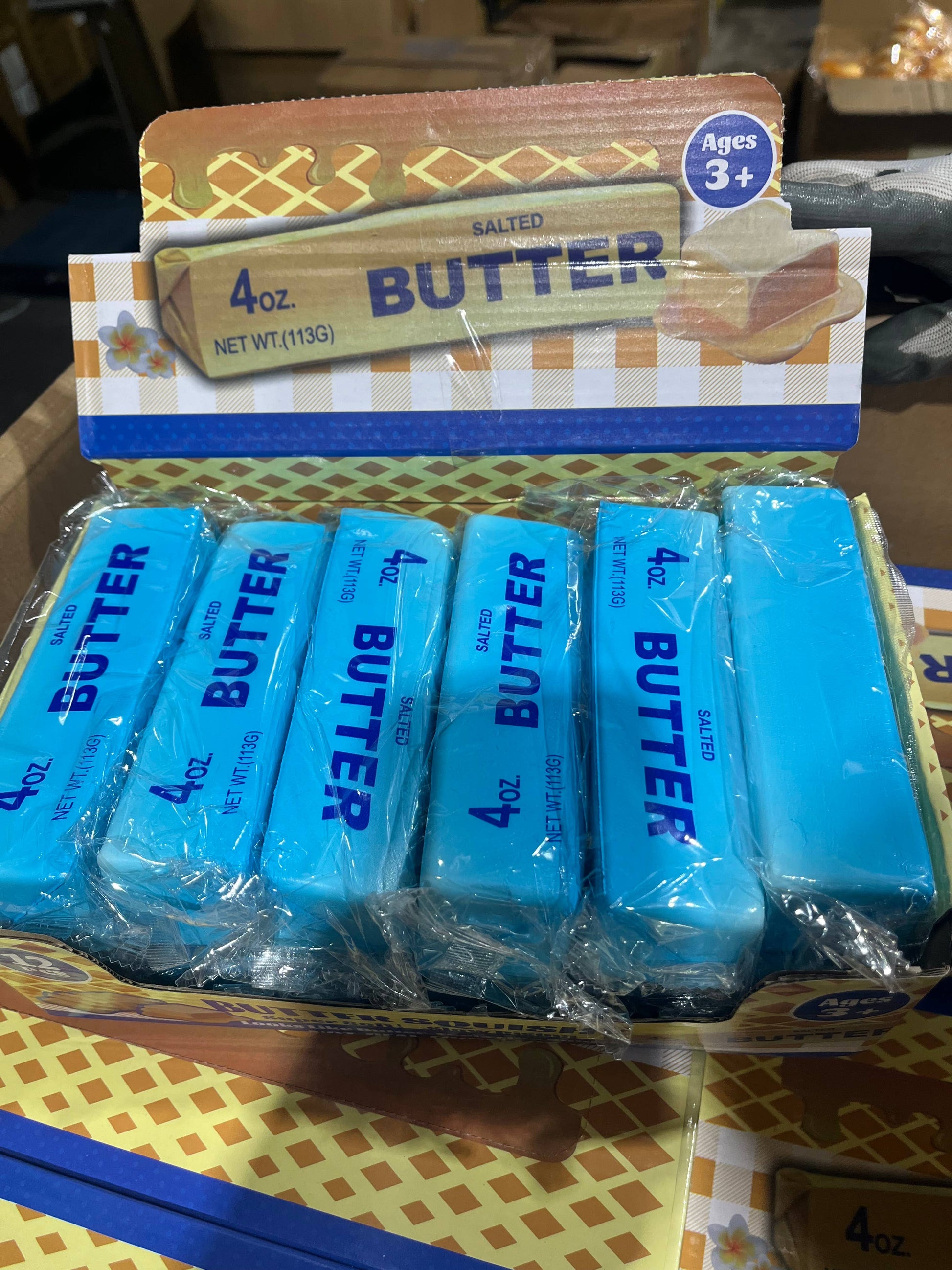 4oz Squishy Green & Blue Toy Butter