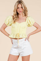 Switch Sweetheart neckline top with pintuck details: M 3 image