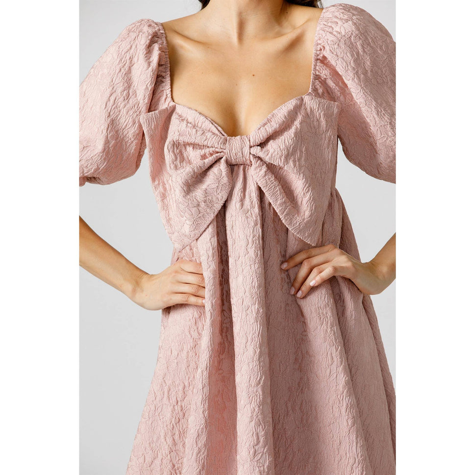 PINK ROSE BABYDOLL MINI DRESS