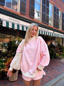 Switch LIGHT PINK AND BIG STRIPED MOCKNECK SWEATSHIRT 3 image
