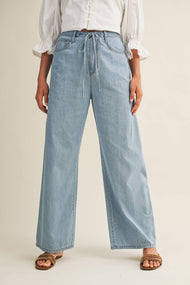 Relaxed Drawstring Denim