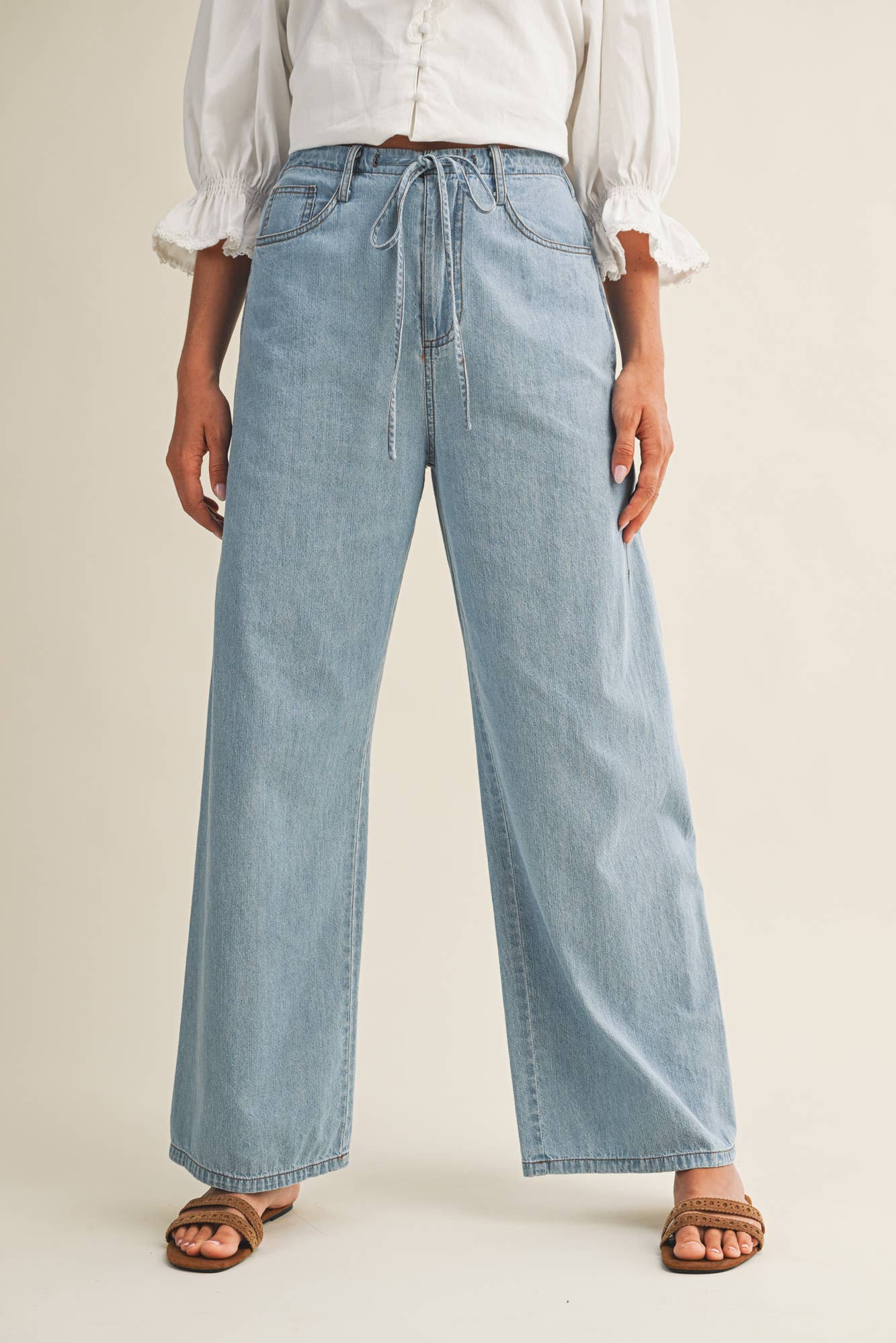 Relaxed Drawstring Denim